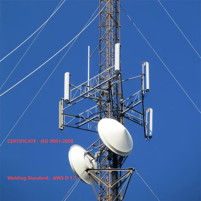 Professional Guyed Wire Tower Communication Mast Lattice Steel Radio Tower for FM TV Signal Broadcasting Station with Safety Climbing Ladder and Platform Accessories
