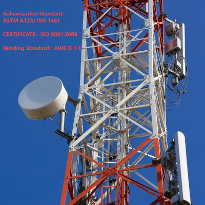 Anti-Corrosion Hot Dip Galvanized Lattice Telecom Tower for Desert Arid Environment Communication Base Station with ASTM A123 Standard